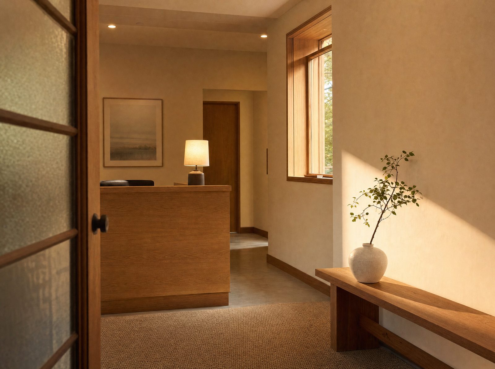 A warm interior view of the RadLaw office at Portage Road